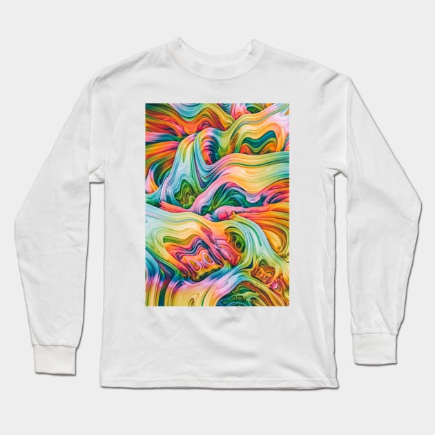 turne IV. Colorful Psychedelic Abstract Art Long Sleeve T-Shirt by love-fi